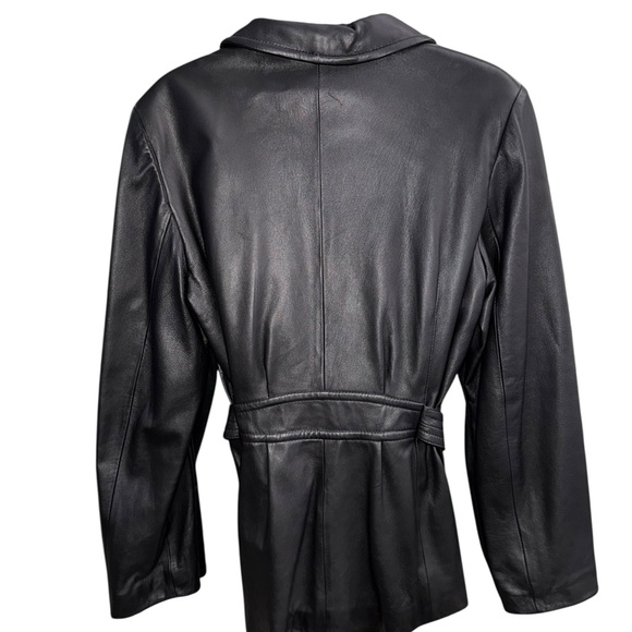 Kenneth Cole Reaction Black 100% Leather Jacket Size Large - Picture 2 of 6